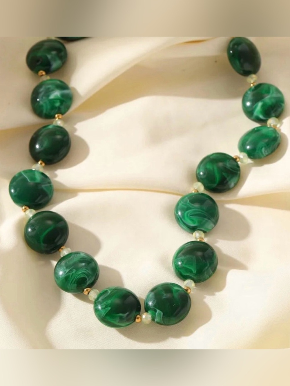 Green Beaded Statement Necklace